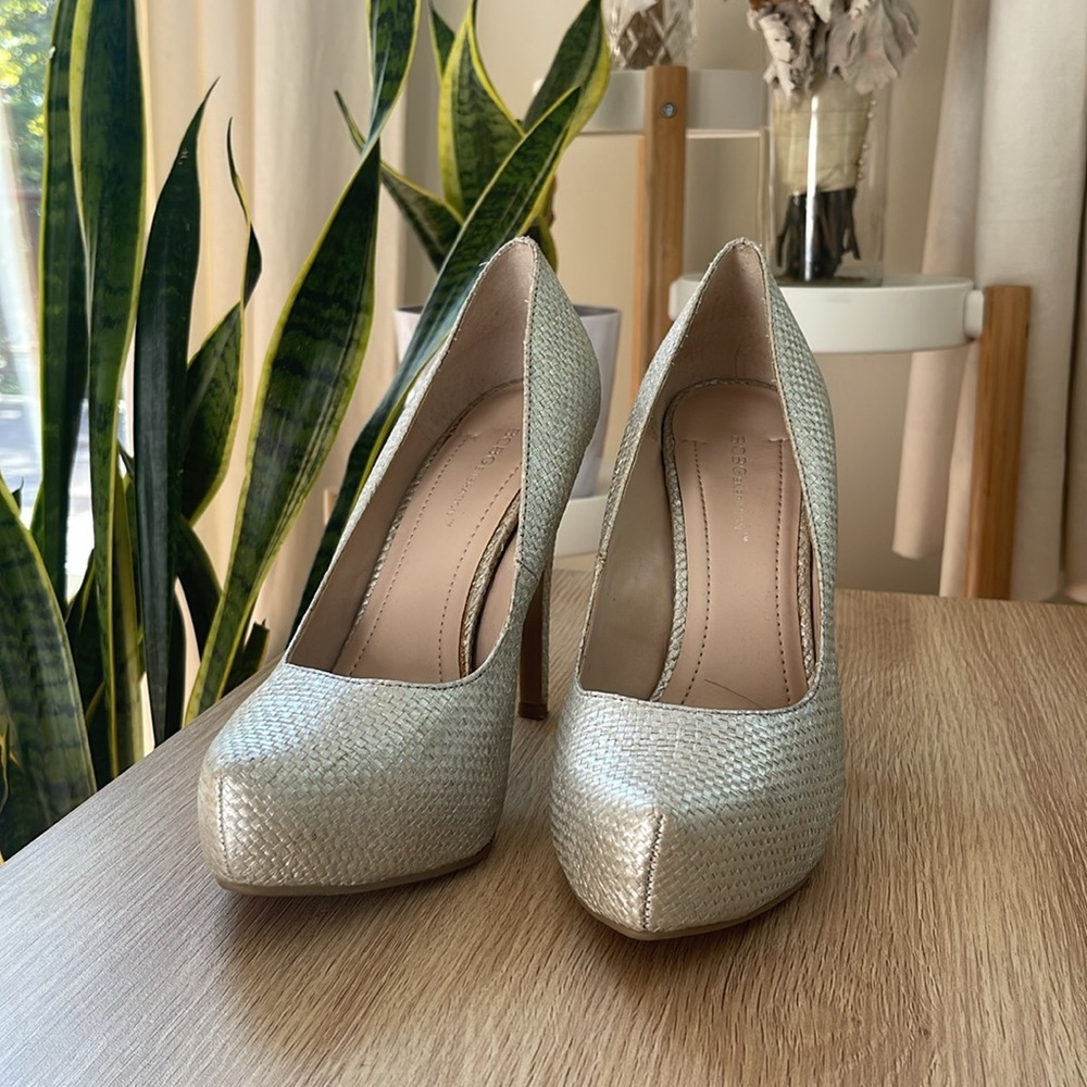 Bcbgeneration Champagne / Silver Raffia Basketwea… - image 5